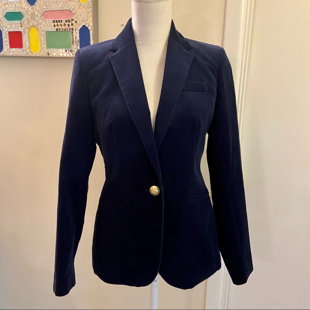 ✨NWOT J. Crew Campbell Corduroy One Button Blazer with Gold Buttons